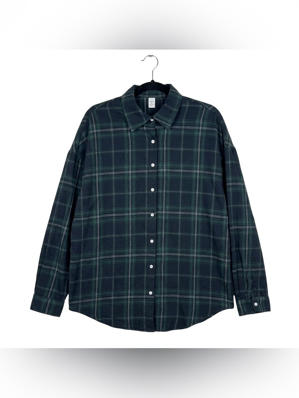 Men's Green Plaid Long-Sleeve Button-Down Shirt